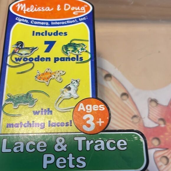 Melissa and Doug Pet Lace Trace Set 7 Wooden Boards - Picture 3 of 15